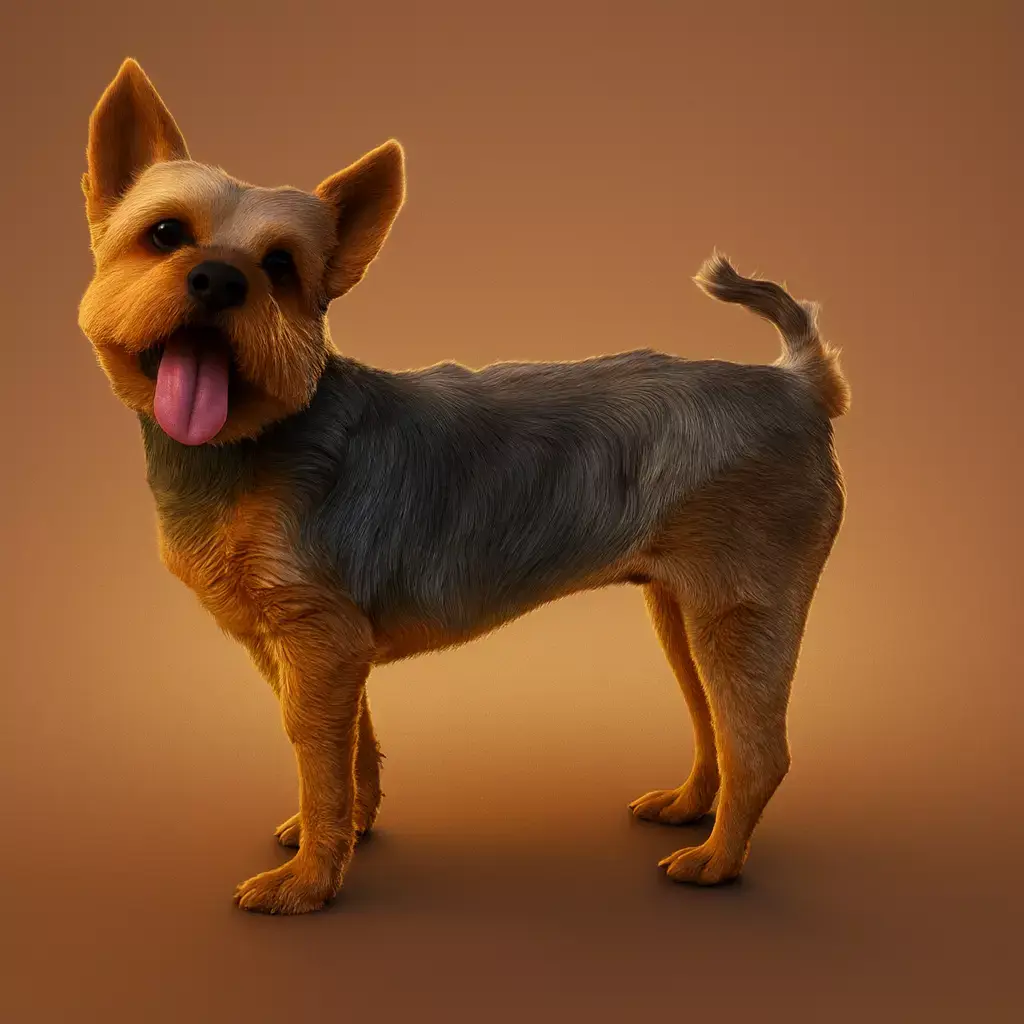 Yorkshire Terrier 3D Model Realistic Dog FBX y OBJ 3D model
