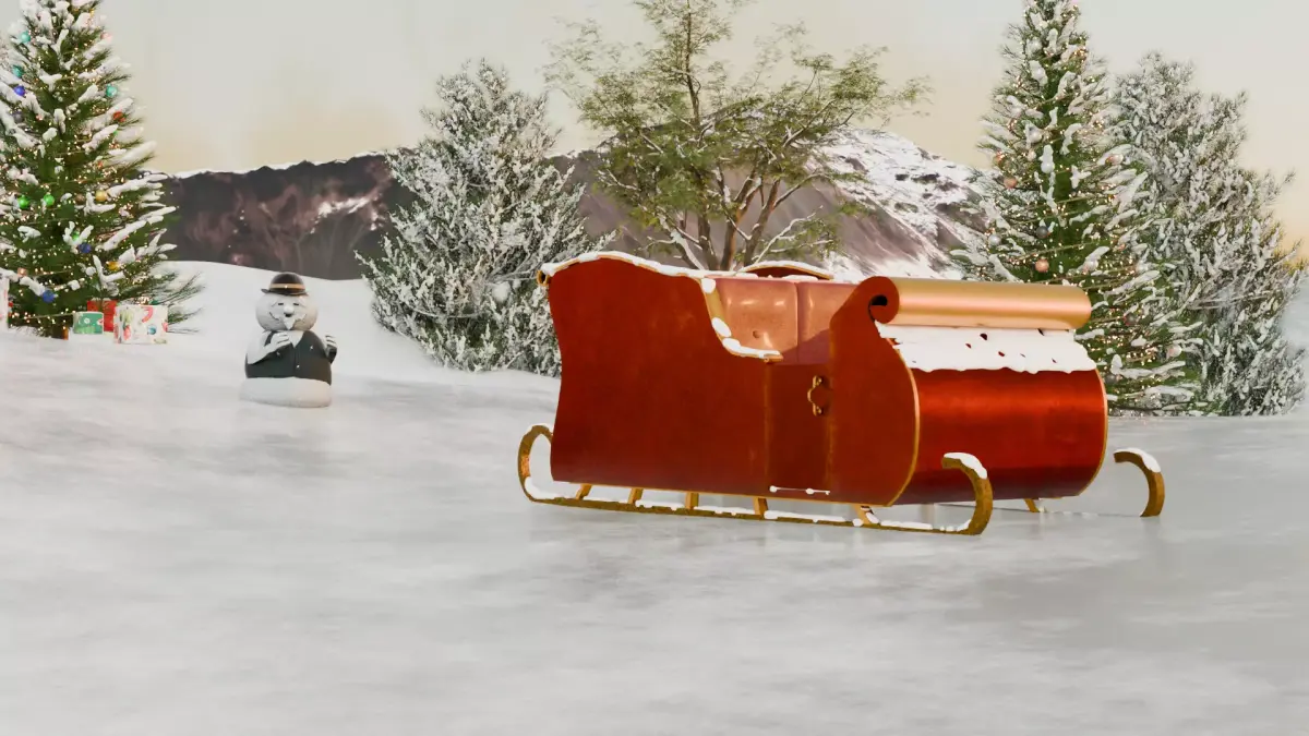 Santa Sleigh Modern - High Tech 3D model