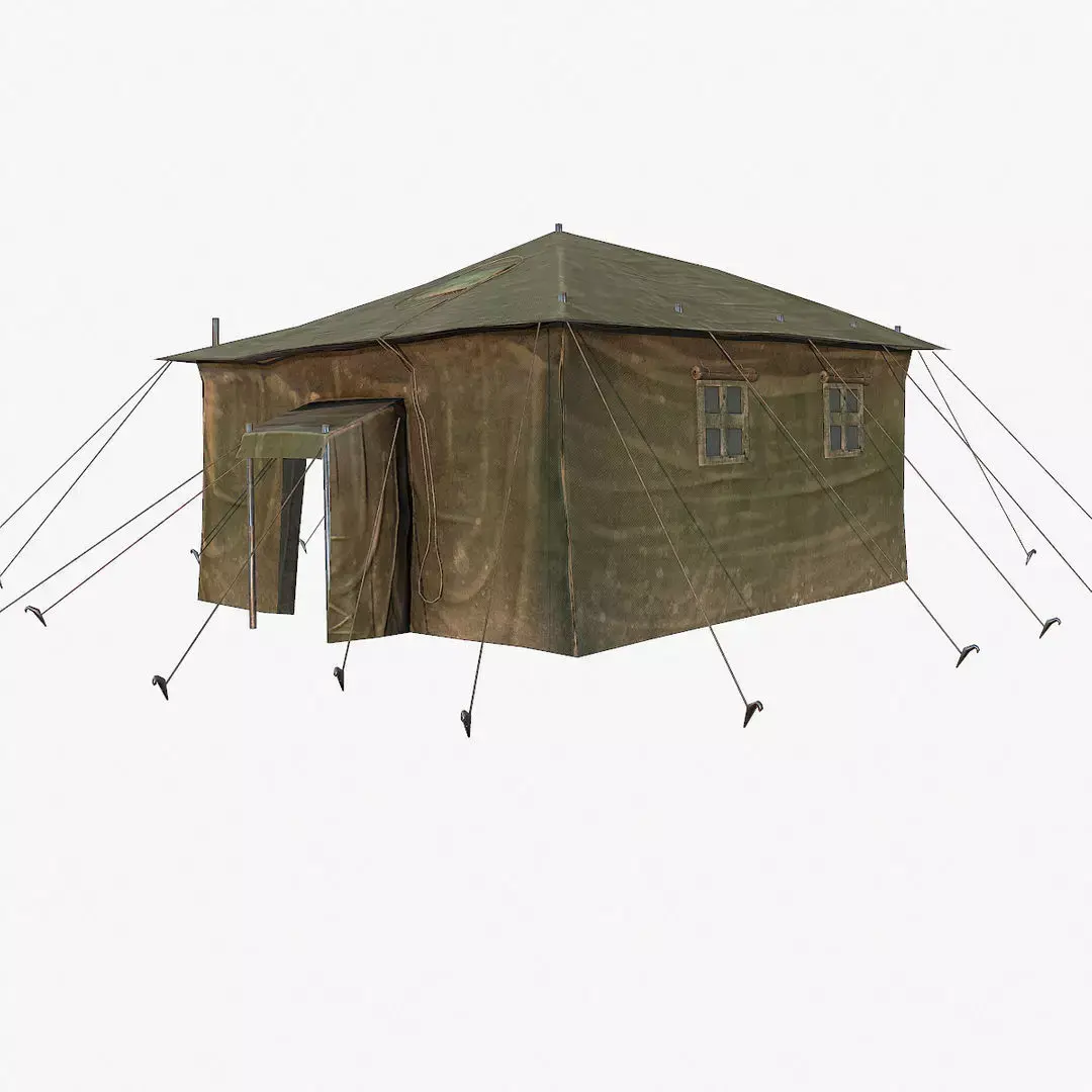 Military Tent Low-poly 3D model 5