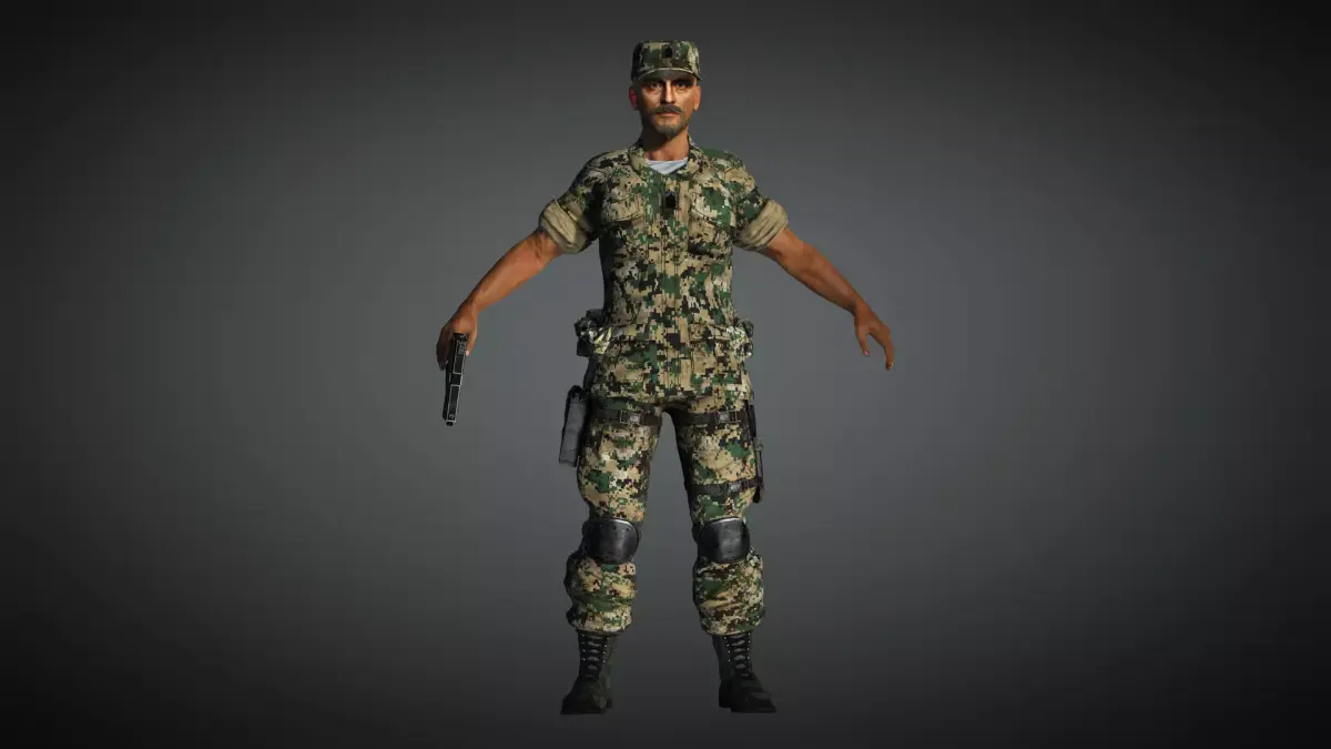 AAA Military Male Character 07 Low-poly 3D model