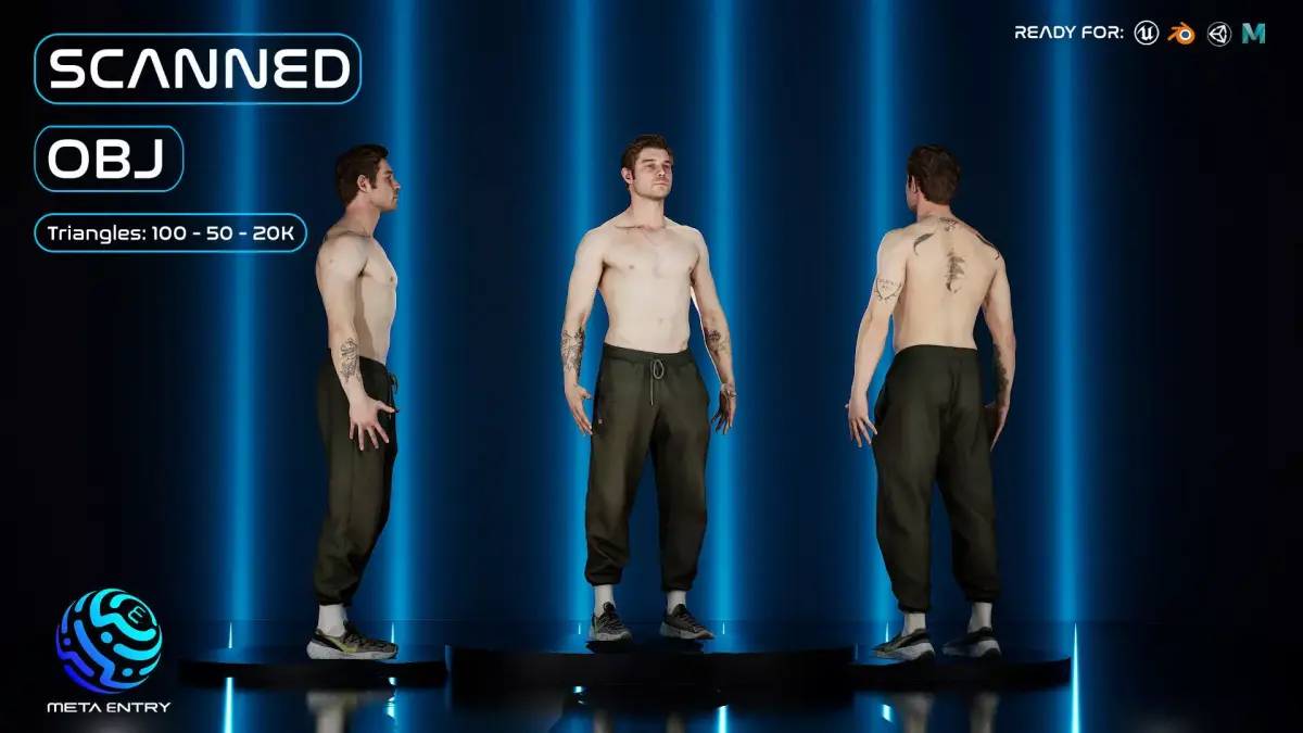 3D Scanned and Optimised  - Realistic Athlete Model 3D model