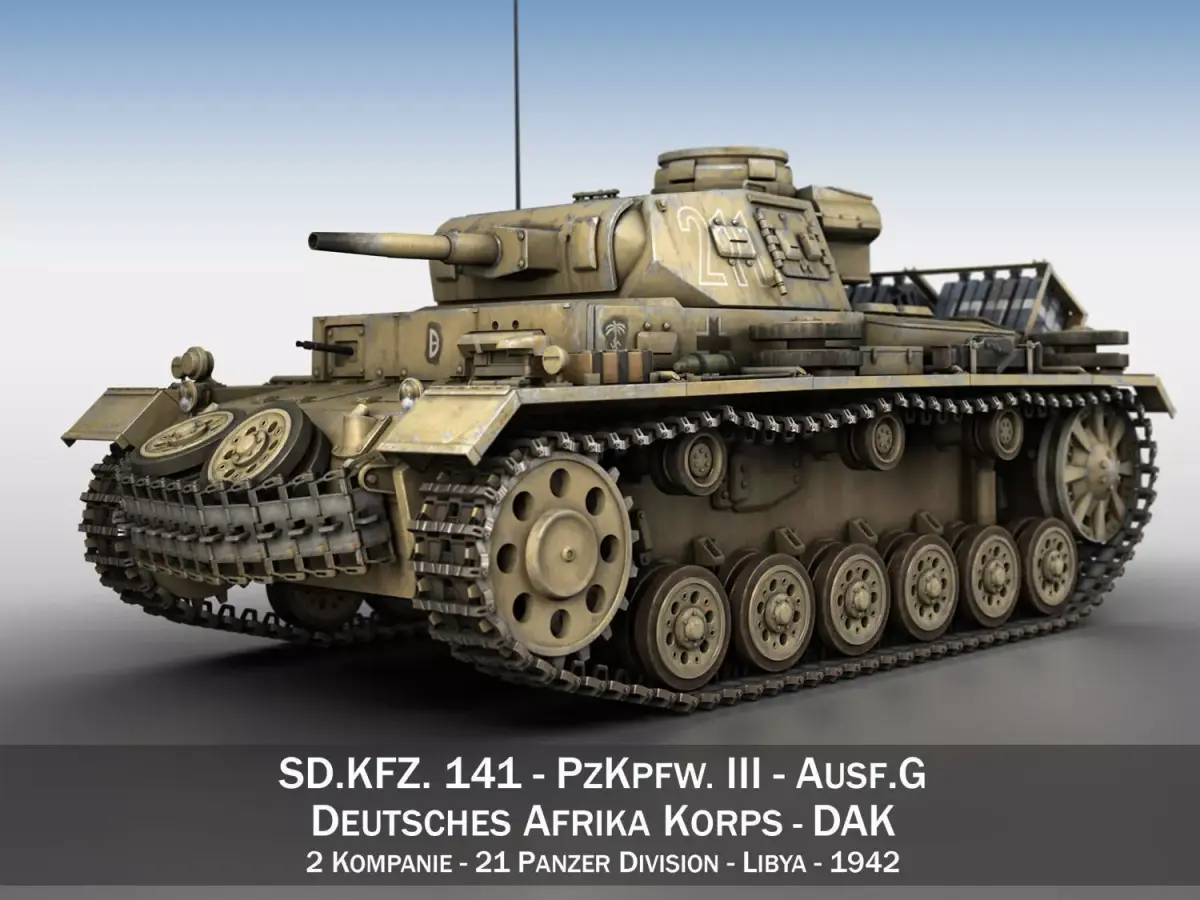 PzKpfw III - Ausf G - DAK - 211 3D model