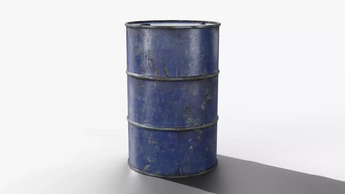Steel Barrel - Blue - Dirty 3D model