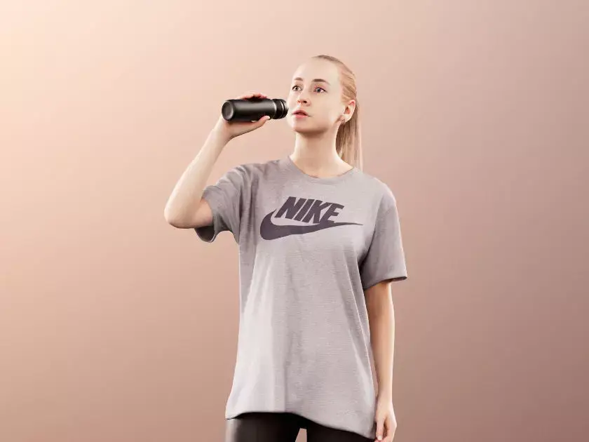 Celine 11447 - Young Woman Training Drinking Water 3D model