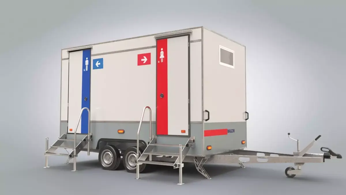 Portable WC Trailer-VIP Low-poly 3D model