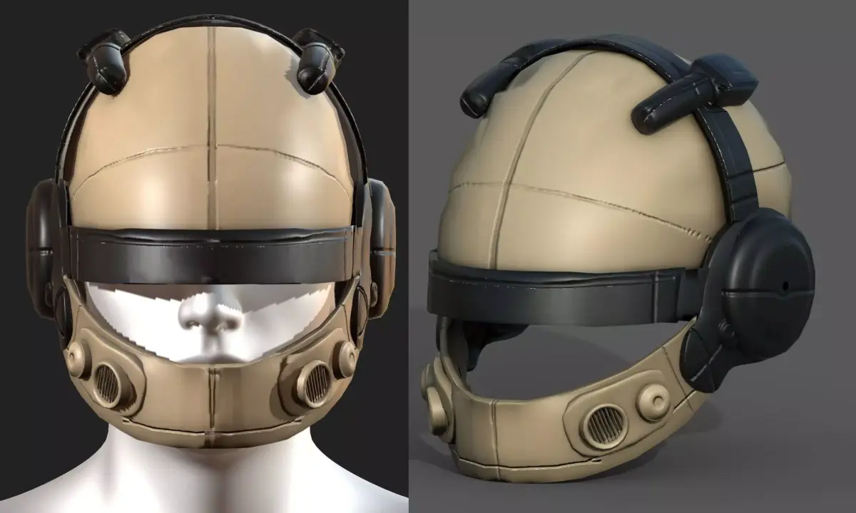 Helmet scifi military futuristic 3d model  Low-poly 3D model