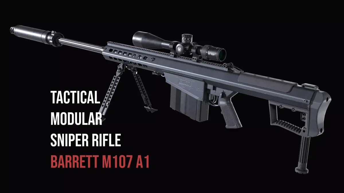 Tactical Modular Anti materiel sniper rifle Barrett M107A1 Low-poly 3D model