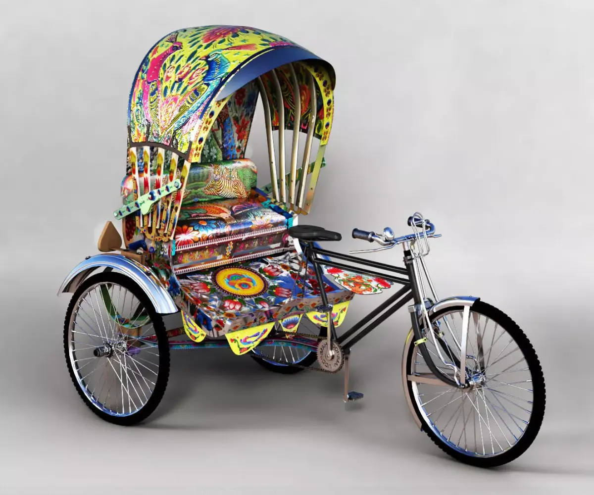Rickshaw  three-wheeler  3D model