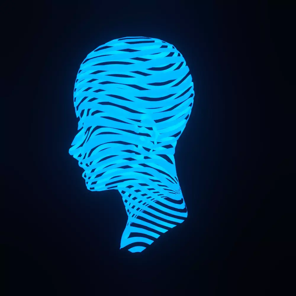 Female head Low-poly 3D model