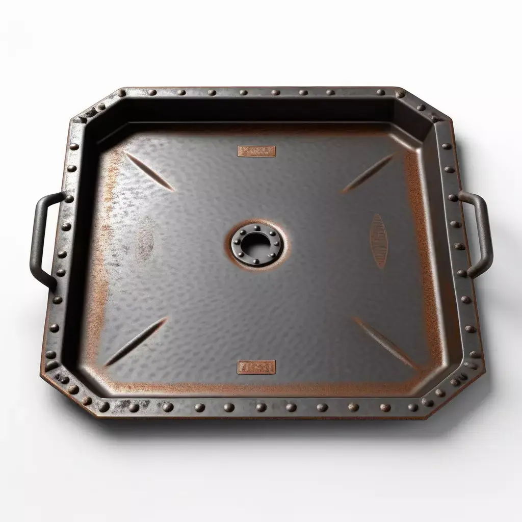 Industrial Rusty Metal Tray Cover 3D model
