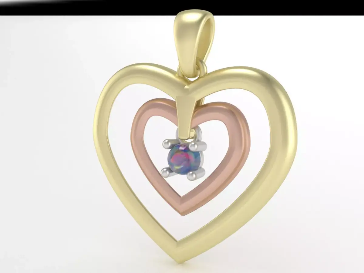 3 part heart pendant  3D print model