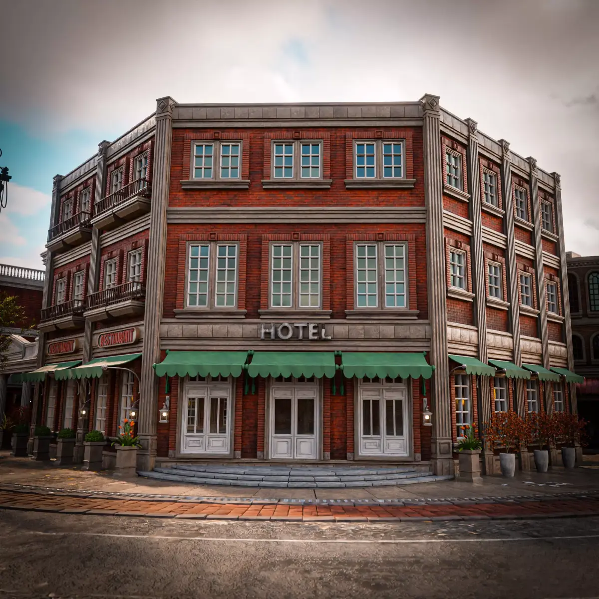 URBAN BUILDING OLD HORROR 5 Low-poly 3D model