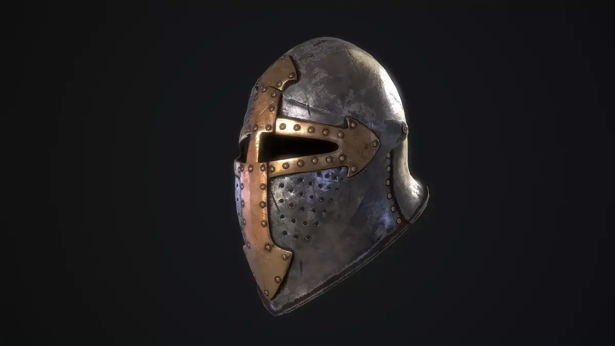 Medieval Helmet Low-poly 3D model 3