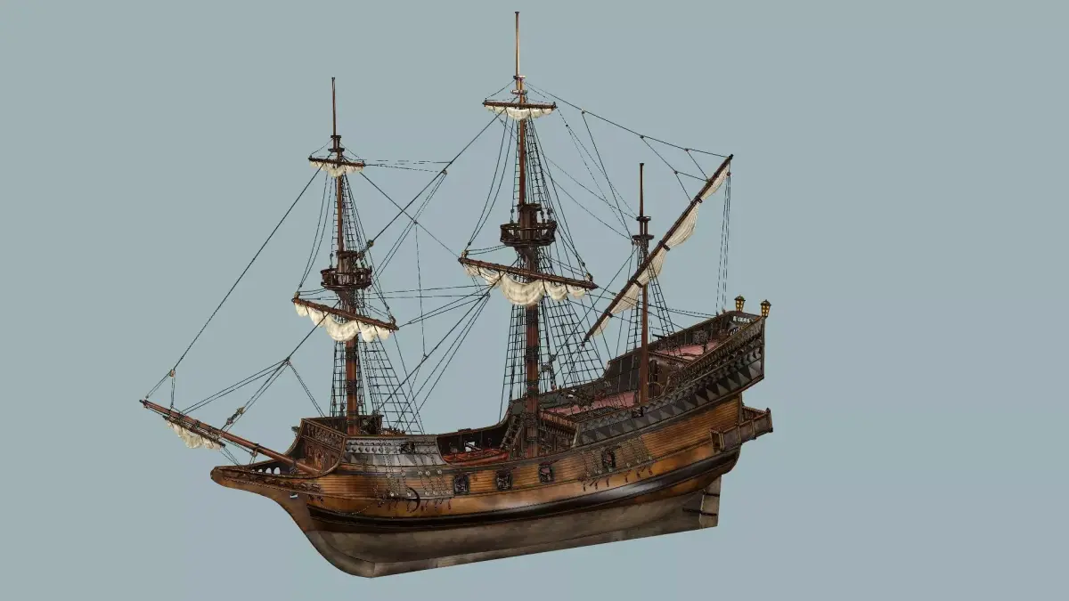 Sailboat Galleon - GameReady Sailing Ship Artemis 3D Model Low-poly 3D model