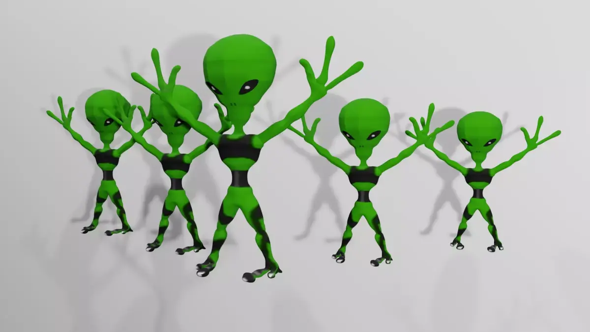 Alien Lowploy Green UFO Low-poly 3D model