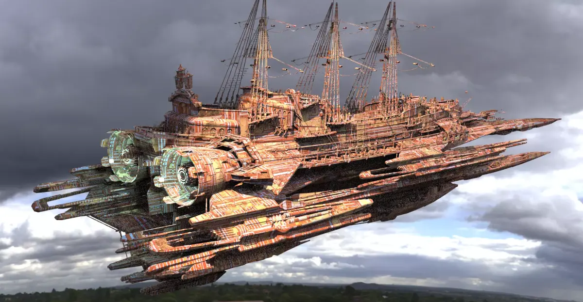 Red Drake Blade Ship 2 3D model