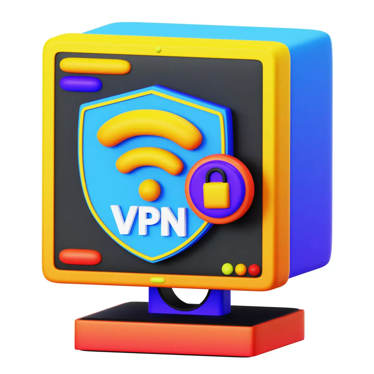 VPN network 3D Icon Low-poly 3D model