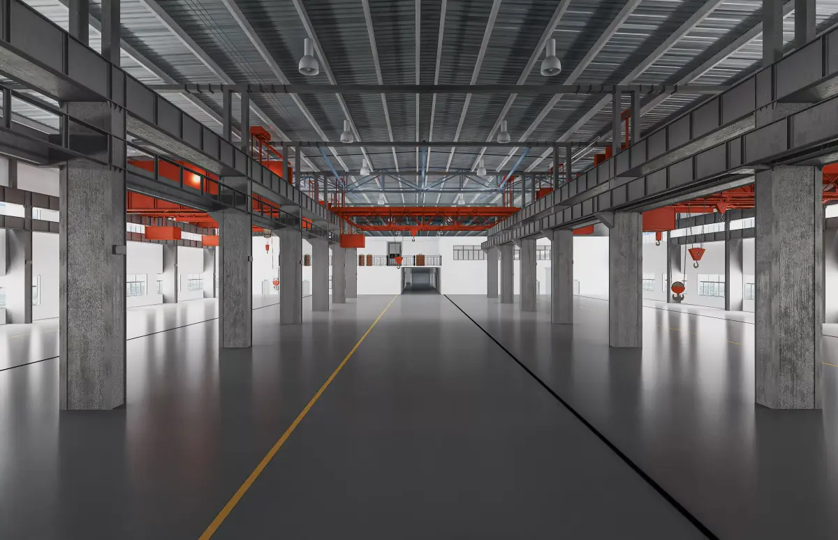 Modern factory - warehouse interior 3D model