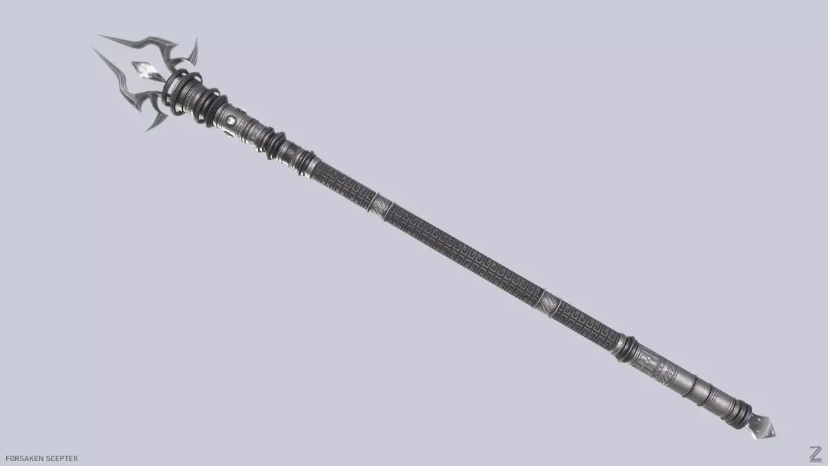 Forsaken scepter Low-poly 3D model