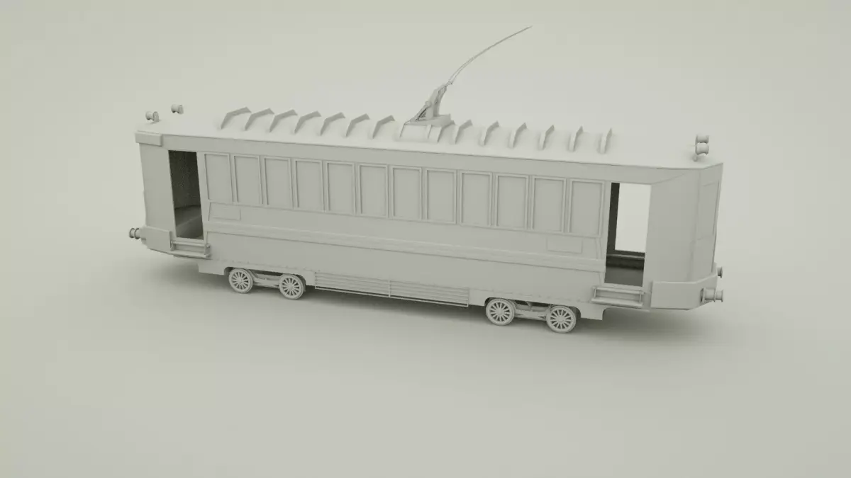 Retro Tramway  3D Model 3D model