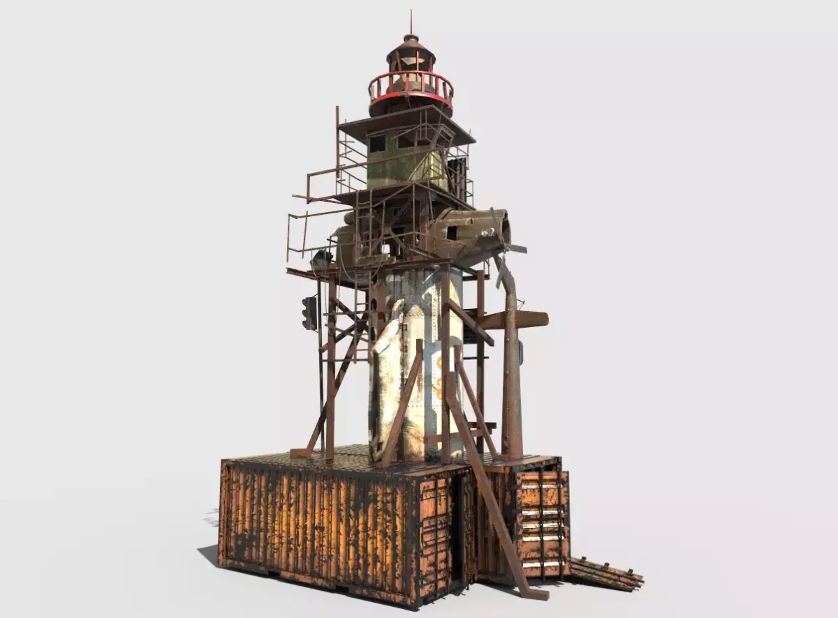 Post-Apocalyptic Lighthouse 3D model