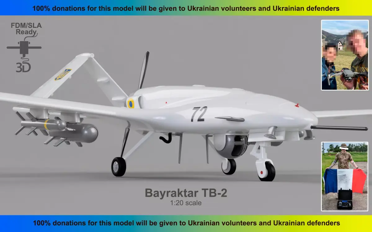  Baykar Bayraktar TB-2 HIGH QUALITY 3D PRINT MODEL 3D print model