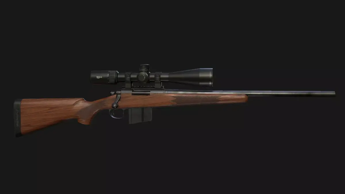 Remington 700 short action sniper rifle Low-poly 3D model