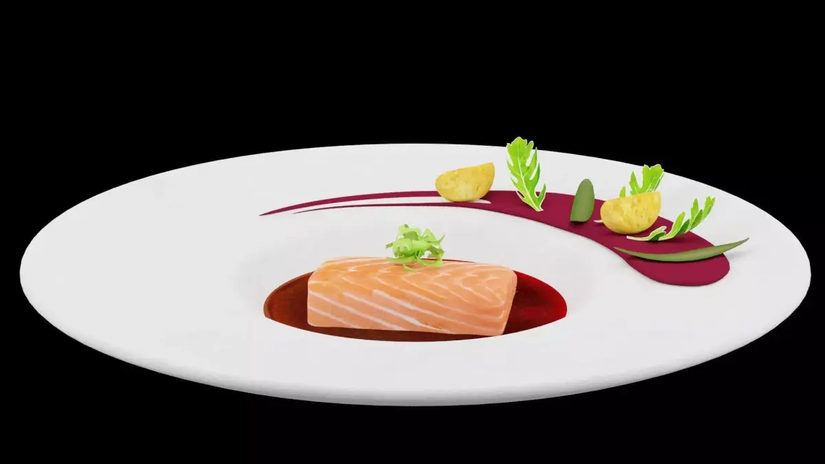 Fresh Salmon Sushi  Low-poly 3D model