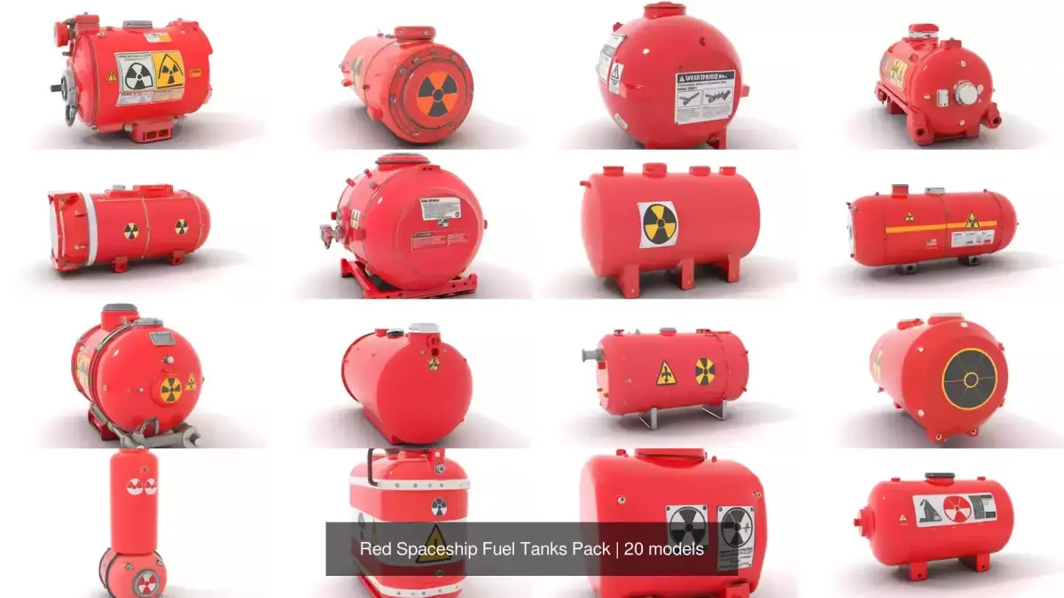 Red Spaceship Fuel Tanks Pack