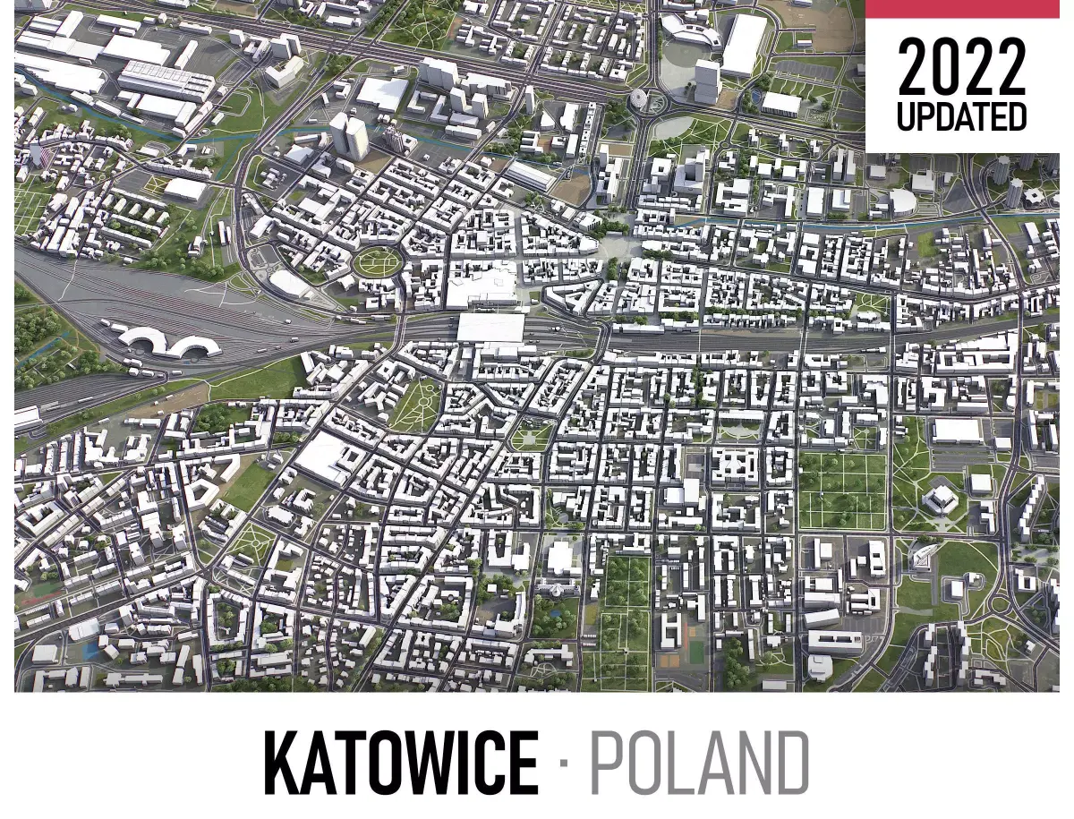 Katowice Low-poly 3D model