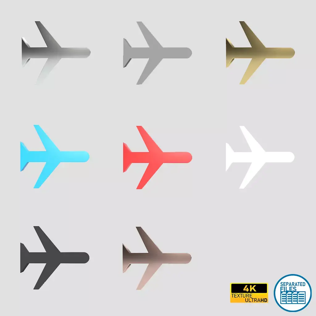 Airplane Mode Symbol v1 Pack 01 Low-poly 3D model