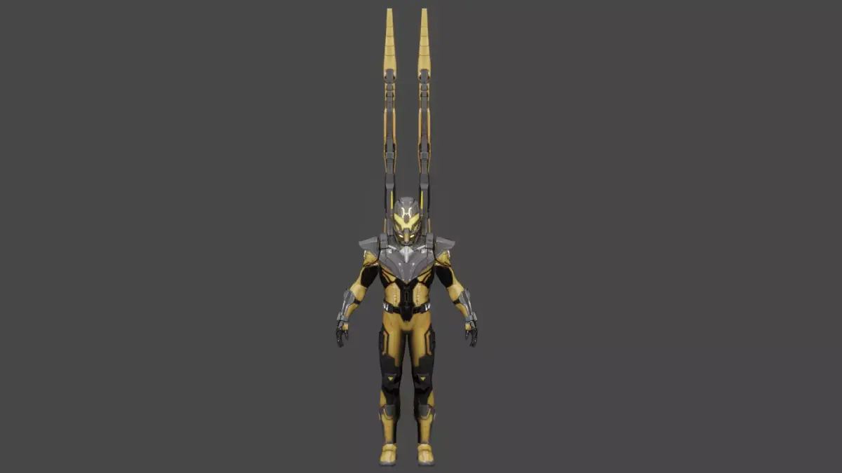 Yellow jacket  Low-poly 3D model