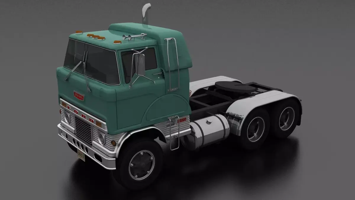 H-Series HDT-950 Semi Truck Slepper Cab 1961 Low-poly 3D model