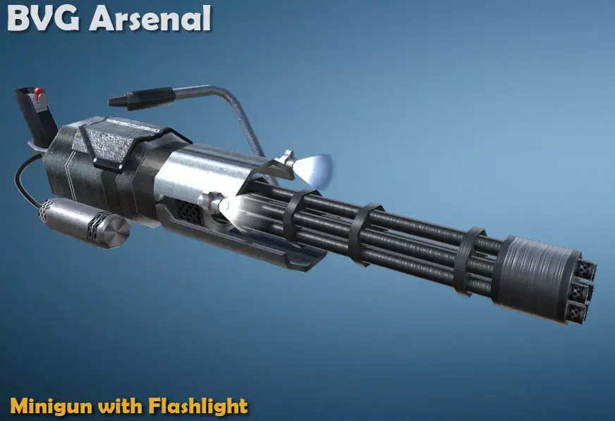 Minigun - HQ Low-poly 3D model