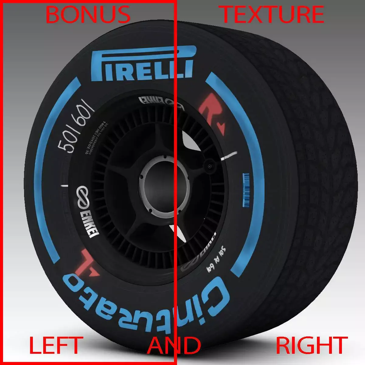 enkei wet front tyre Low-poly 3D model
