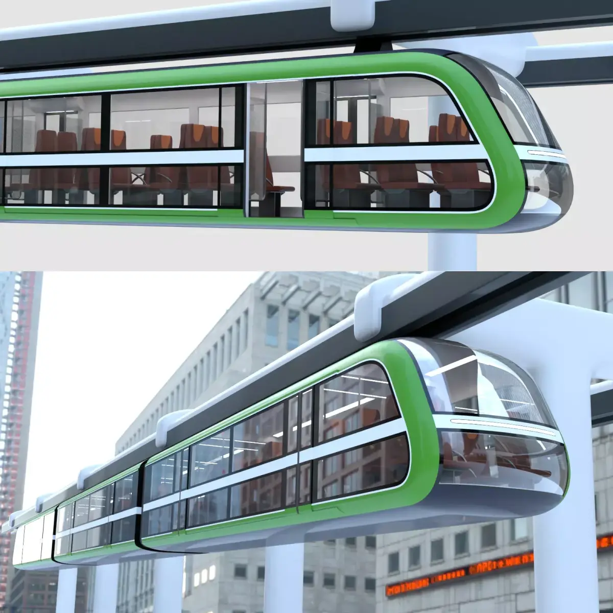 Elevated Train Concept Free 3D model