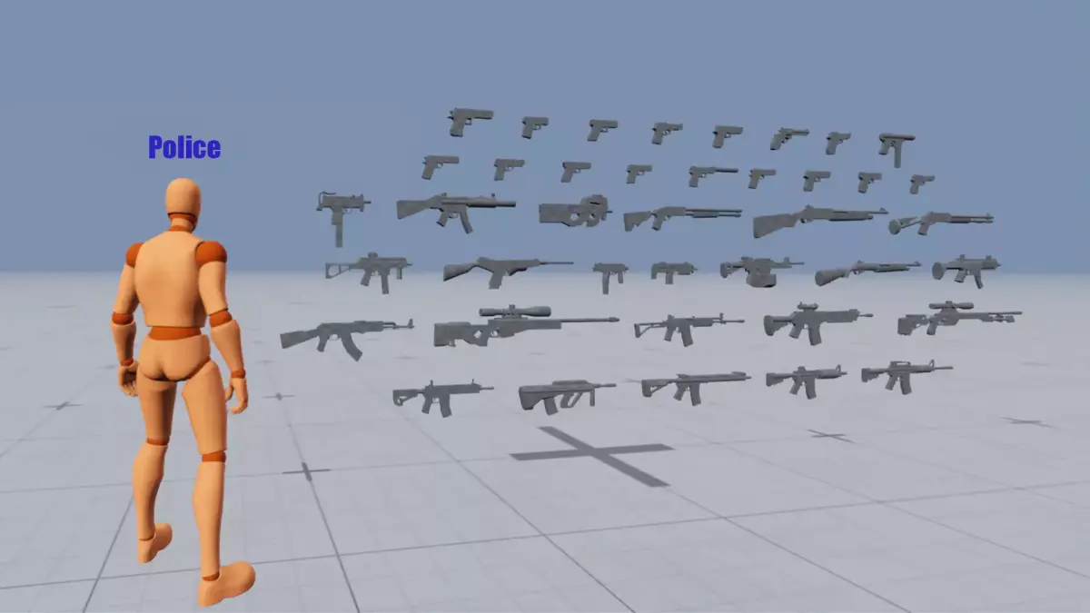 Kit With 40 Lowpoly Weapons Low-poly 3D model