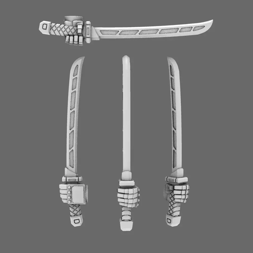 Cyber Samurai Techno Katana Type A LEFT 3D print model