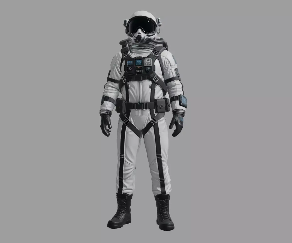 White Tactical Space Explorer Suit 3D model