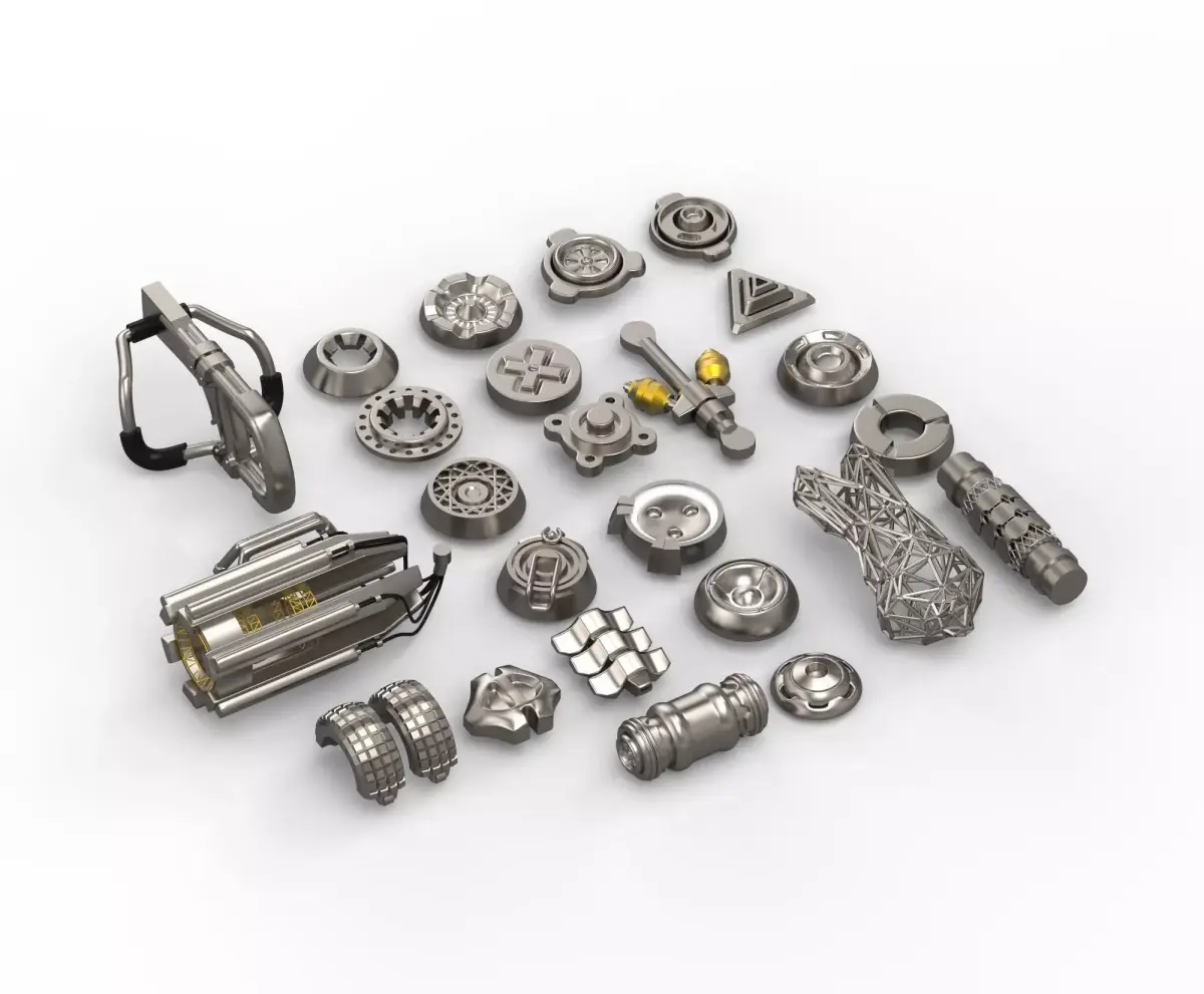 Pack of tech details 3D model
