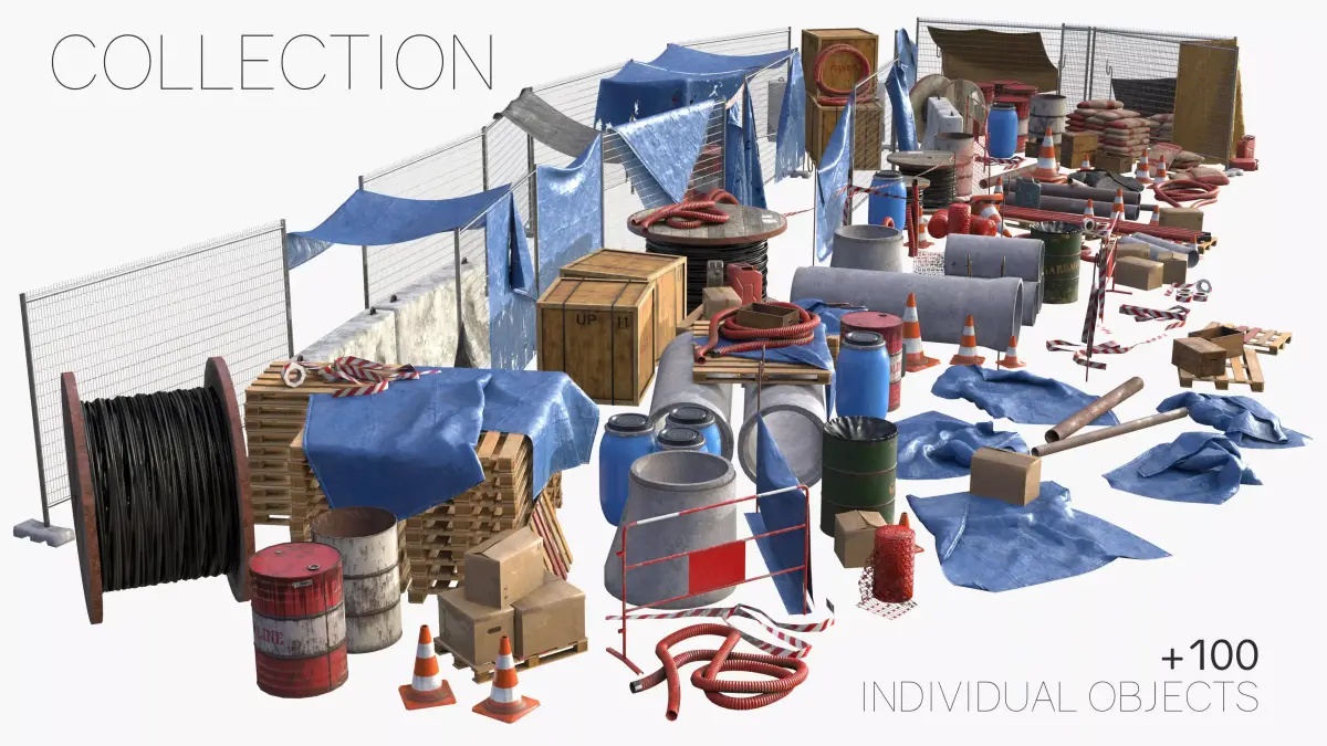 Construction Site Collection 3D Model Pack