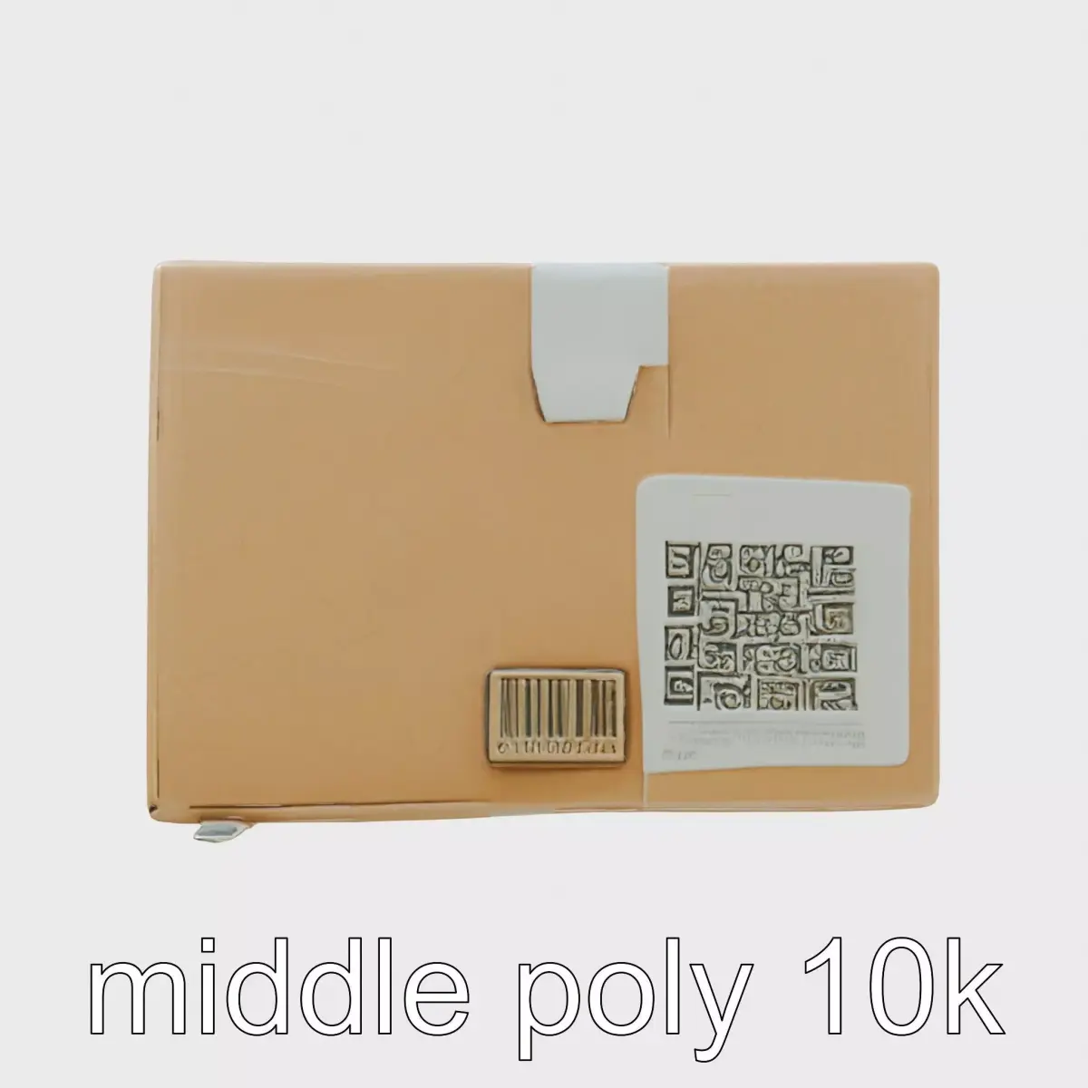 Sealed Shipping Carton with Printed Shipping Data Low-poly 3D model