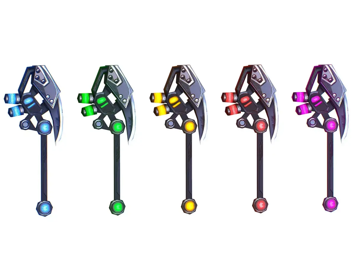 One-handed axe set2 Low-poly 3D model