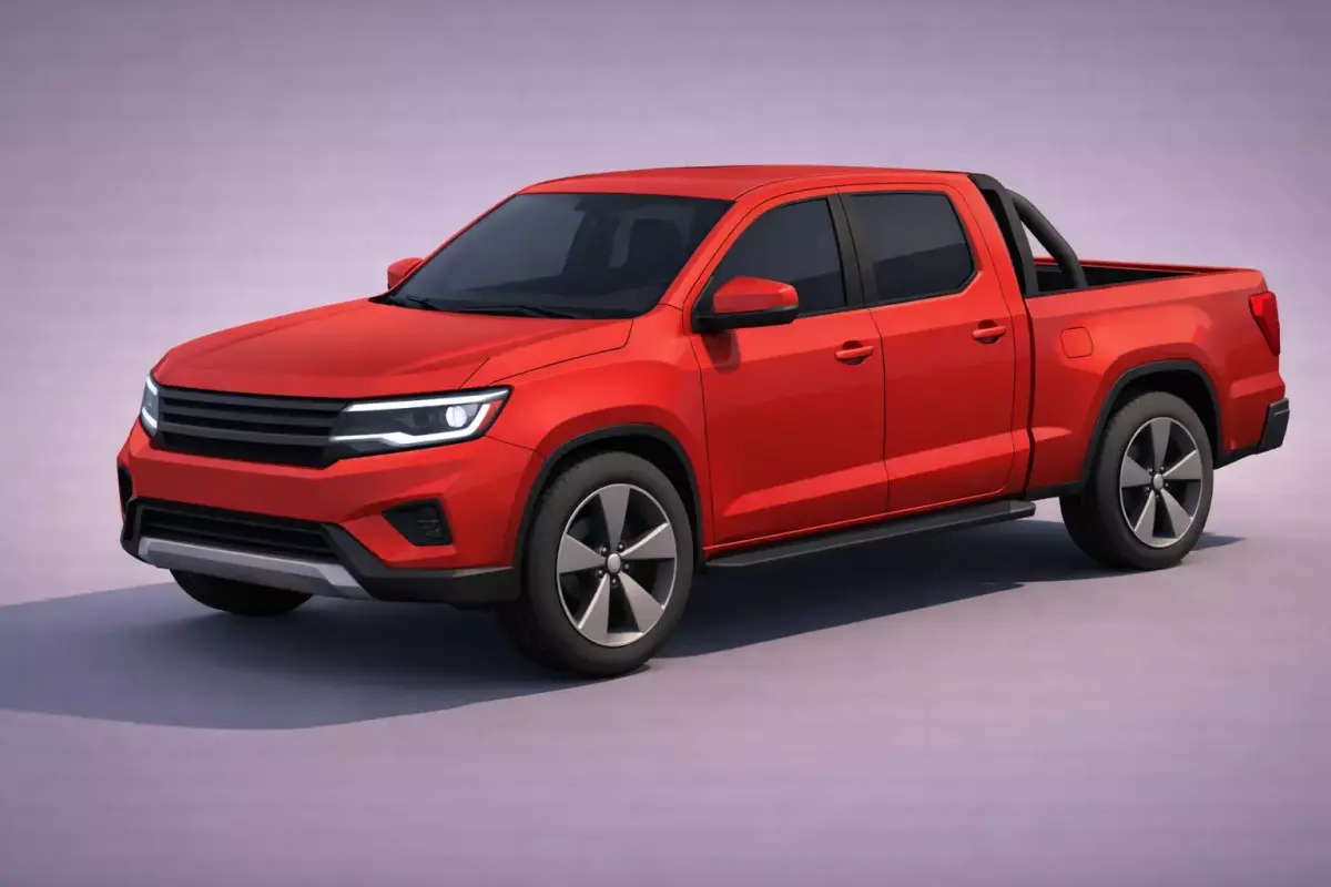 Low Poly Generic Pickup Truck Model PBR Texture Low-poly 3D model