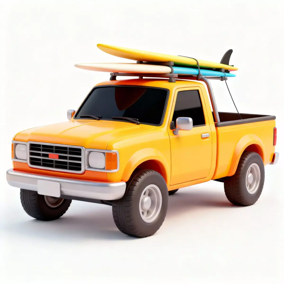 Sunset Beach Surf Truck 3D Model Low-poly 3D model