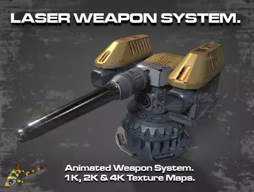 LASER WEAPON SYSTEM Low-poly 3D model