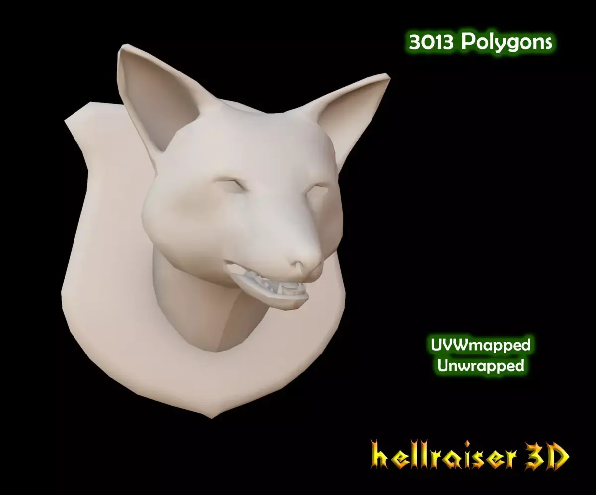Fox Head Low-poly 3D model