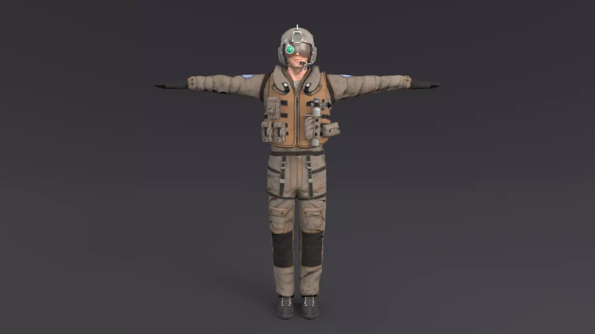Pilot Rigged Low-poly 3D model purchase