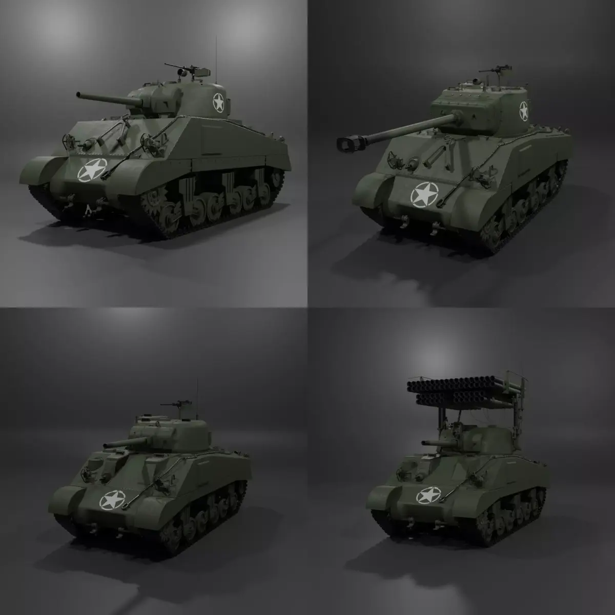 Sherman Pack  Free 3D model