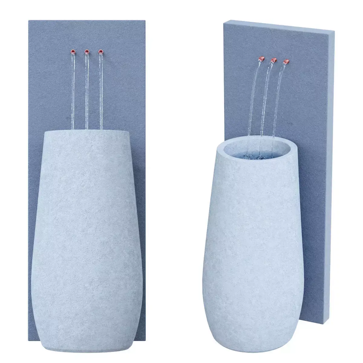 Amidon Resin 3 Stream Outdoor Water Fountain 3D model